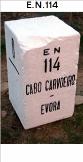 E.N. 114 - Cabo Carvoeiro - Peniche - bidos - Matueira - Rio Maior
 - Santarm - Almeirim - Coruche - Lavre - Montemor-o-Novo - vora